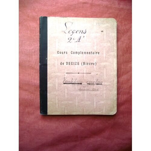Cahier De Cours Complémentaire Année 1940