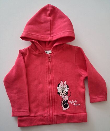 Blouson Minnie Zippé Avec Une Capuche Fuschia