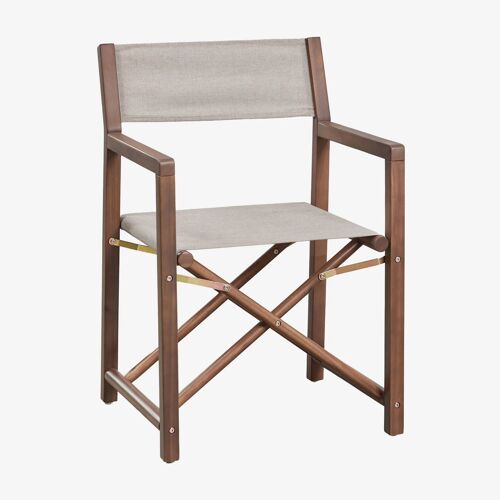 Chaise de réalisateur pliante en bois d'acacia Rondonia Beige nude