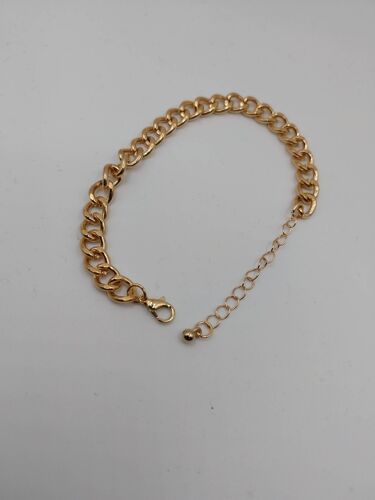 Bracelet Metal Doré ,Chaine Epaisse A Gros Maillons
