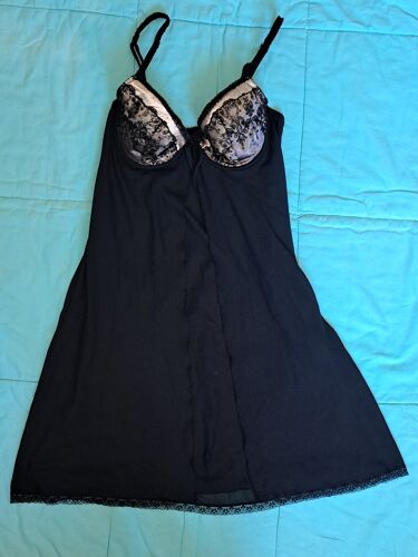 Robe Sexy Femme Nuisette Noir En Voile Transparent Avec Soutien Gorge Rembourré Intégré Etam Sous Vêtement Réglable 36 - Comme Neuf - Envoi Très Rapide Et Soigne.