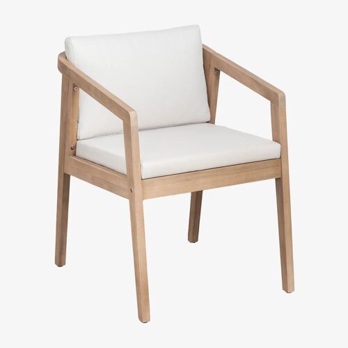 Chaise de salle à manger avec accoudoirs en bois d'acacia Kaela Acacia Marron Clair