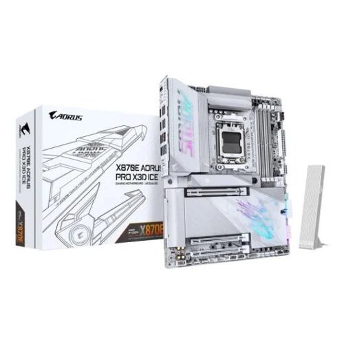 Carte mère GIGABYTE X870E AORUS PRO X3D ICE AM5 ATX DDR5 Wi¿Fi 7 blanche