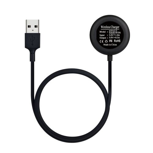 Câble de charge USB-A rond compatible avec Samsung Watch - compatible avec Galaxy Watch 7/6/6 Classic/5/5 Pro/FE/4/4 Classic/3/Active/Active2, 5V/1A 2.5W, PC+ABS, 100cm