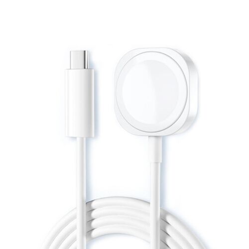 Câble chargeur pour Apple Watch compatible avec Apple Watch ¿ Chargeur magnétique rond Type-C, acier inoxydable et TPE, sortie 2.5W