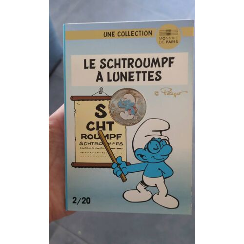 Pièce Monnaie De Paris Schtroumpf À Lunettes Dans Son Étui