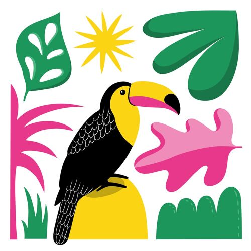 20 SERVIETTES PAPIER MONSIEUR TOUCAN 33CM
