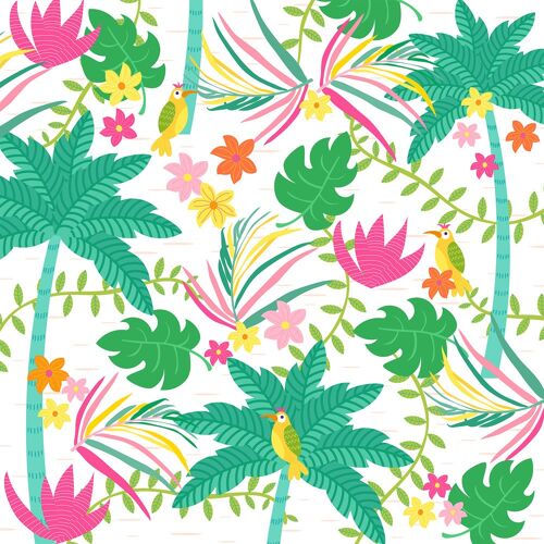 20 SERVIETTES PAPIER JARDIN TROPICAL 33CM
