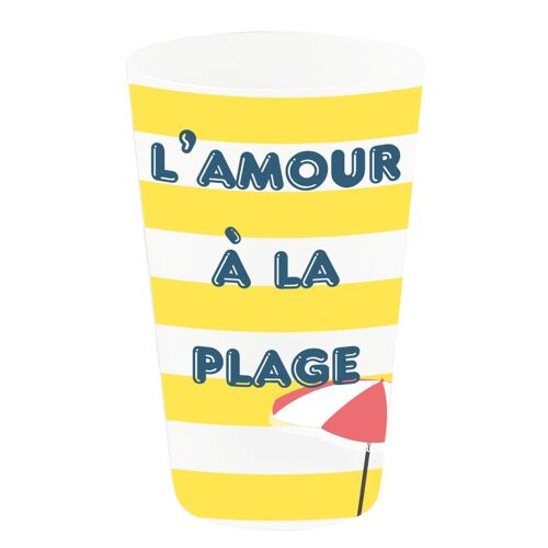 GOBELET RÉUTILISABLE PP L'AMOUR A LA PLAGE 25CL