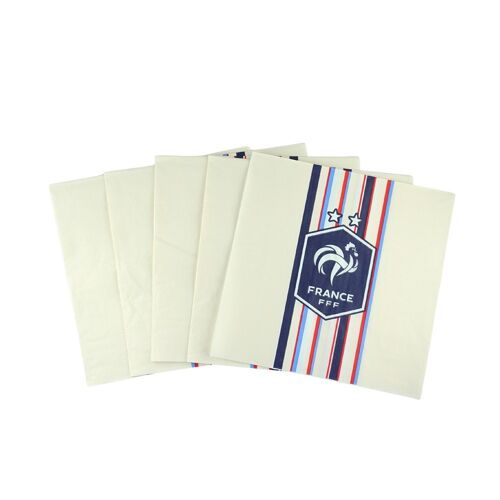 20 SERVIETTES PAPIER FFF FRANCE VINTAGE 33CM BLANC