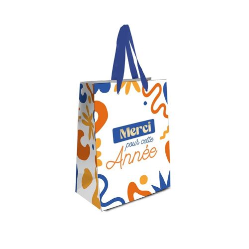SAC CADEAU CARTON MERCI ANNÉE SCOLAIRE 18X10X23CM