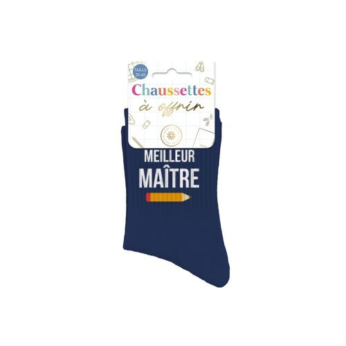 PAIRE DE CHAUSSETTES BLEUES MEILLEUR MAÎTRE