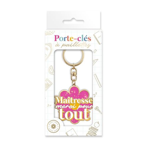 PORTE-CLEFS MÉTAL MAÎTRESSE MERCI POUR TOUT