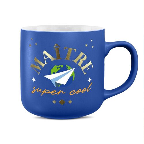 MUG CÉRAMIQUE MAÎTRE SUPER COOL 40CL BLEU MAT