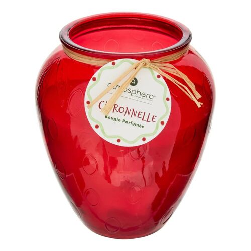 BOUGIE PARFUMÉE VERRE FRUIT CITRONNELLE 550G 40H