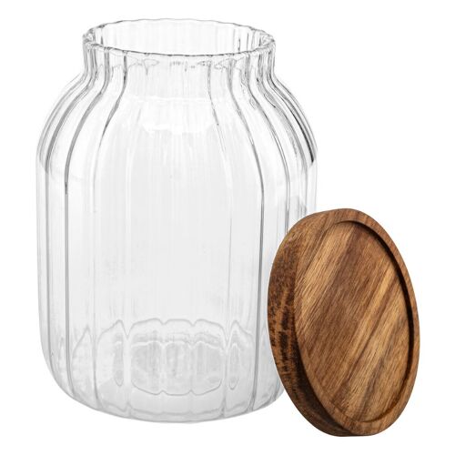 BOCAL STRIÉ VERRE 2L 13.5X18CM