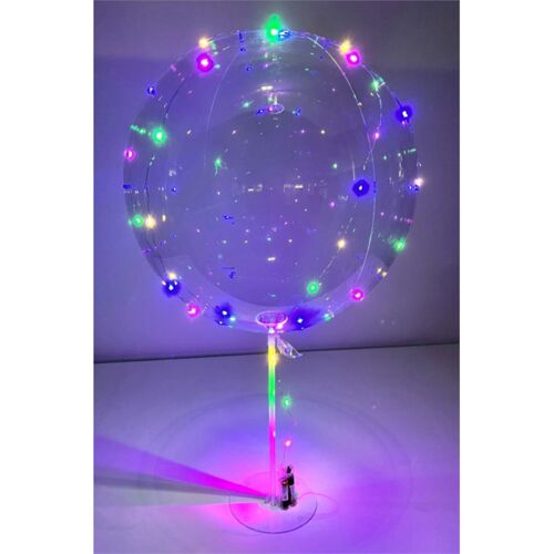 BALLON PLASTIQUE LED MULTICOLORE SUR PIED 40-45CM