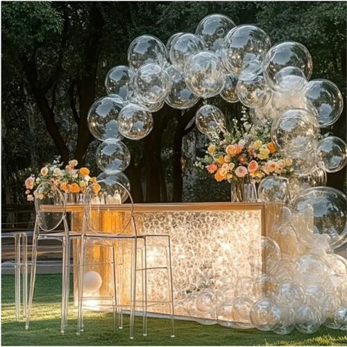 40 BALLONS PLASTIQUE 25-45-60CM TRANSPARENT
