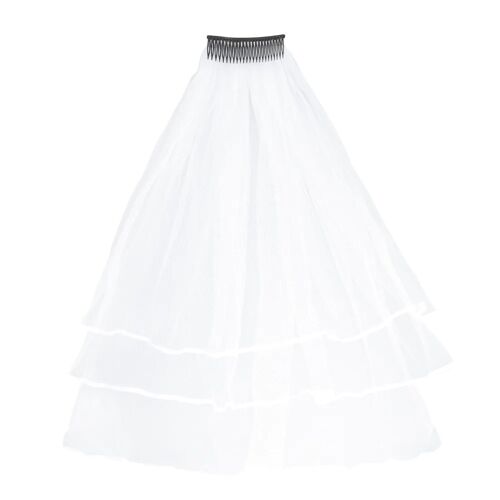 VOILE MARIÉE BLANC PEIGNE CHEVEUX EVJF FEMME