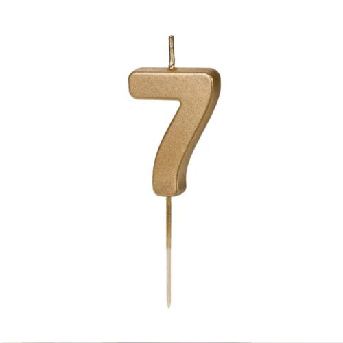BOUGIE CHIFFRE 7 CIRE ANNIVERSAIRE 4.5CM OR