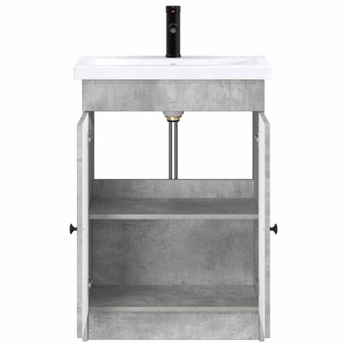 vidaXL Ensemble de mobilier de salle de bain Gris béton