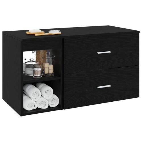 vidaXL Ensemble de mobilier de salle de bain 2 pcs Chêne noir