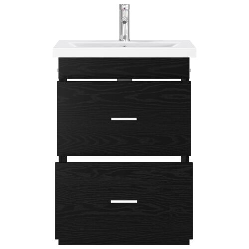 vidaXL Ensemble de mobilier de salle de bain Chêne noir
