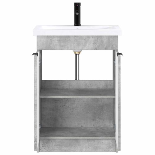 vidaXL Ensemble de mobilier de salle de bain Gris béton