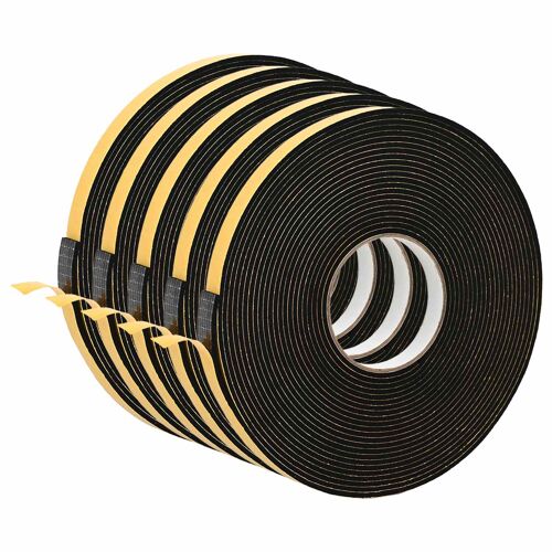 vidaXL Ruban adhésif en mousse 5 pcs Noir 10mm x 10m Mousse CR