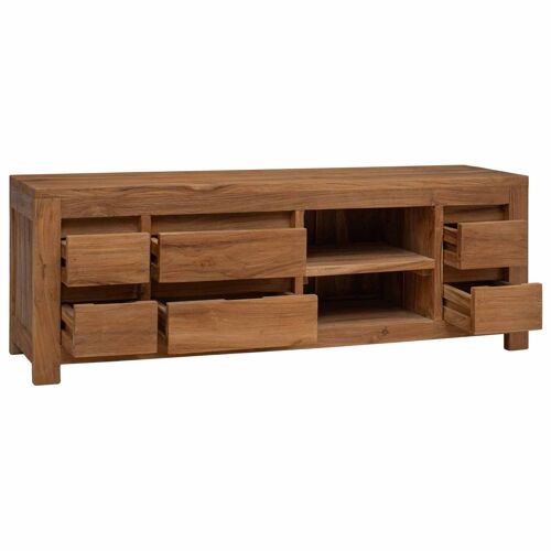 vidaXL Meuble tv 110 x 30 x 40 cm Naturel Bois de teck massif