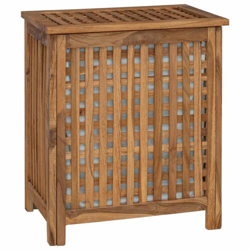 vidaXL Panier à Linge Naturel 50 x 35 x 60 cm Bois de teck massif