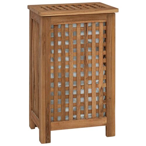 vidaXL Panier à Linge Naturel 35 x 25 x 60 cm Bois de teck massif