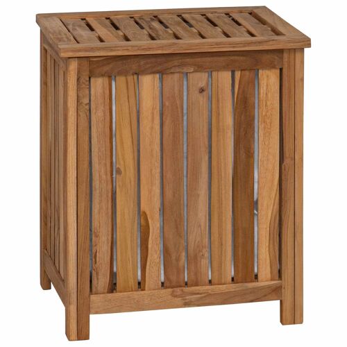 vidaXL Panier à Linge Naturel 50 x 35 x 60 cm Bois de teck massif