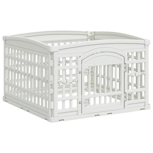 Vidaxl Parc Pour Chien À 4 Panneaux Blanc 91 X 91 X 58 Cm Plastique