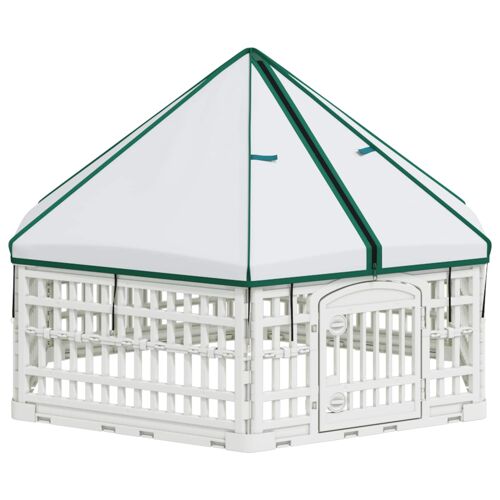 Vidaxl Parc De Jeu Pour Chiens À 6 Panneaux Blanc 122 X 106 X 79 Cm
