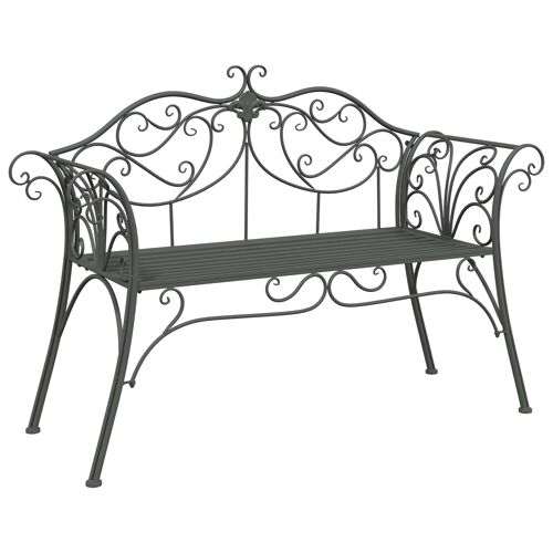 Vidaxl Banc De Jardin 2-Nombre De Places 130 X 47 X 90 Cm Acier