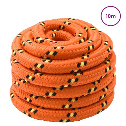vidaXL Corde de bateau 10 m 3 Orange PP