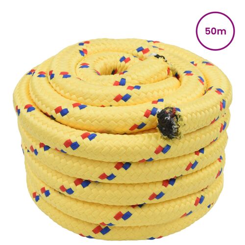 vidaXL Corde de bateau 50 m 3 Jaune PP