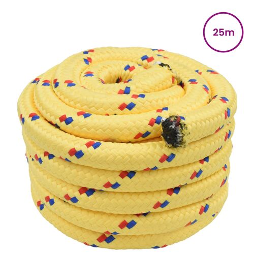 vidaXL Corde de bateau 25 m 4 Jaune PP