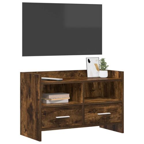 vidaXL Meuble TV 71,5 x 33 x 47 cm Chêne fumé Bois d'ingénierie
