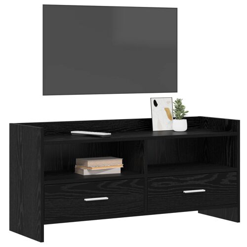 vidaXL Meuble TV 100 x 33 x 47 cm Chêne noir Bois d'ingénierie