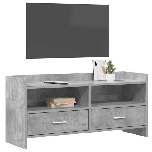 vidaXL Meuble TV 100 x 33 x 47 cm Gris béton Bois d'ingénierie