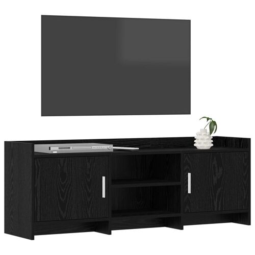vidaXL Meuble TV 130 x 33 x 47 cm Chêne noir Bois d'ingénierie