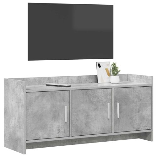 vidaXL Meuble TV 102 x 33 x 47 cm Gris béton Bois d'ingénierie
