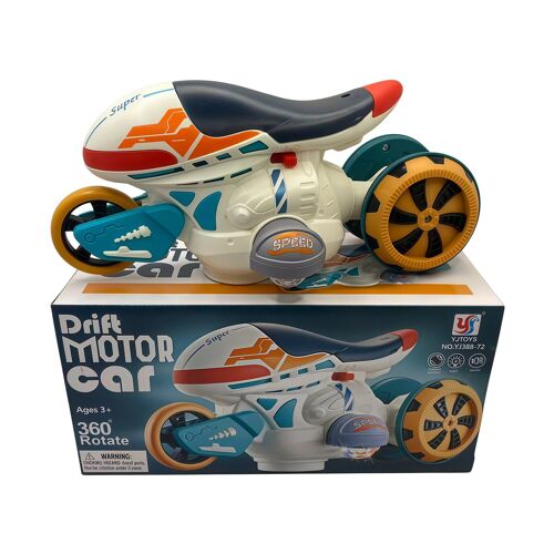 Moto électrique enfant avec lumières LED et sons - automatique 360° avec évitement d¿obstacles - 25 cm - dès 3 ans - NONOVIVI