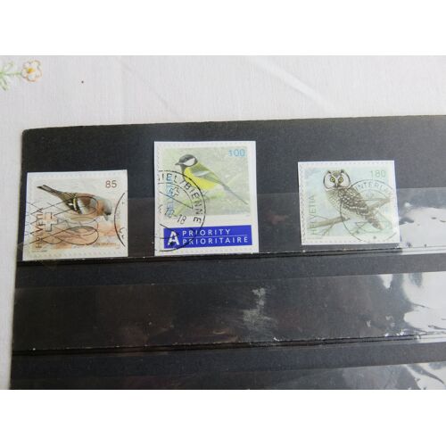 Lot De 3 Timbres Oblitérés Autoadhésifs - " Oiseaux" - Suisse 2007