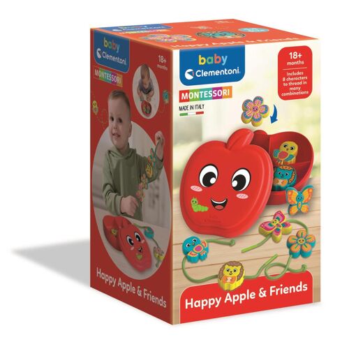 Clementoni Pomme et ses amis - Jeu d'enfilage - Montessori