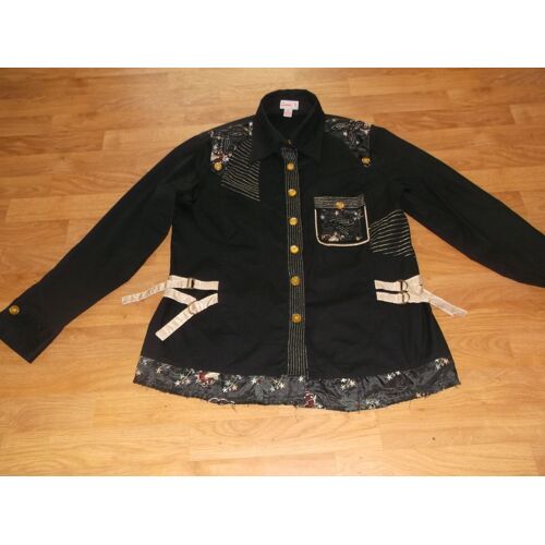 Veste Giani F Noire Et Multicolore Filaments Dorés 44 Tbe