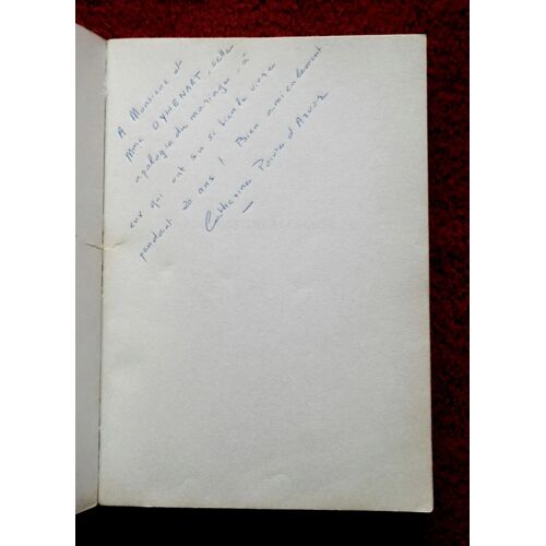 Olivier Poivre D'arvor Apologie Du Mariage Avec Un Envoi Autographe Signé De Catherine Poivre D'arvor 1981 La Table Ronde