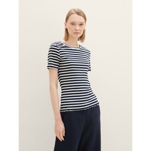 Tom Tailor 1044815_S Chemise Et Haut Tee-Shirt Manche Courte Coton - S